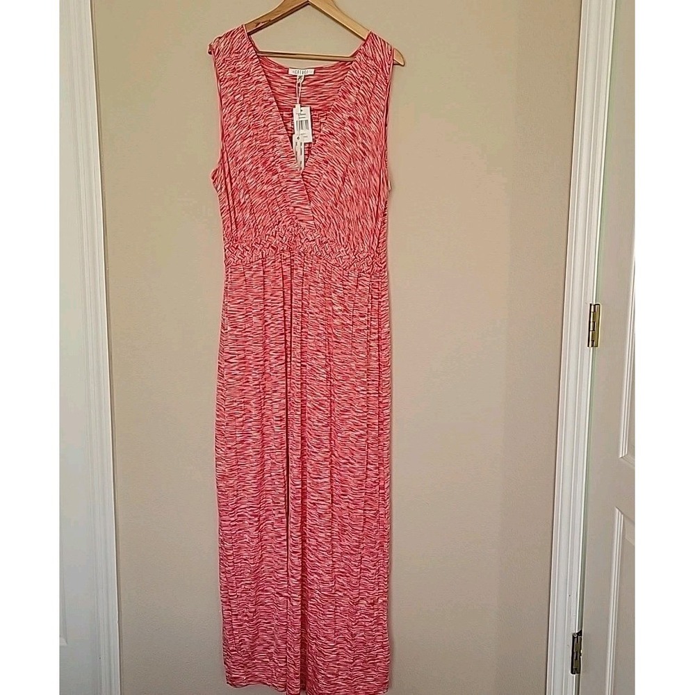 SPENSE Maxi Dress Size XXL Pink Babydoll Braided Empire Waist Flowly Coastal New
